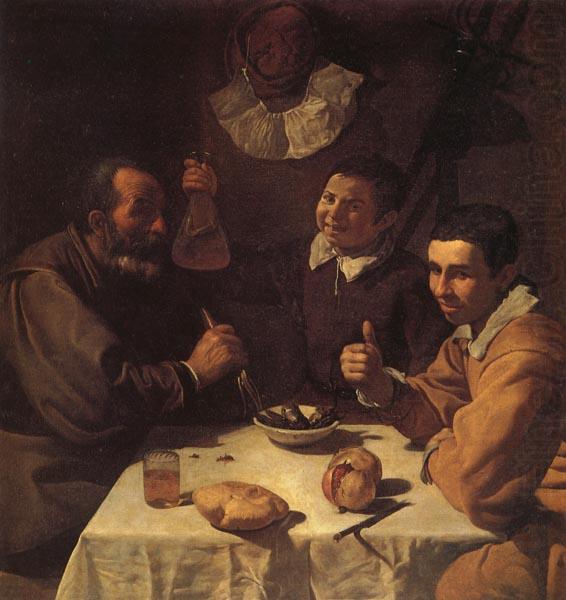 VELAZQUEZ, Diego Rodriguez de Silva y Three Men at a Table china oil painting image